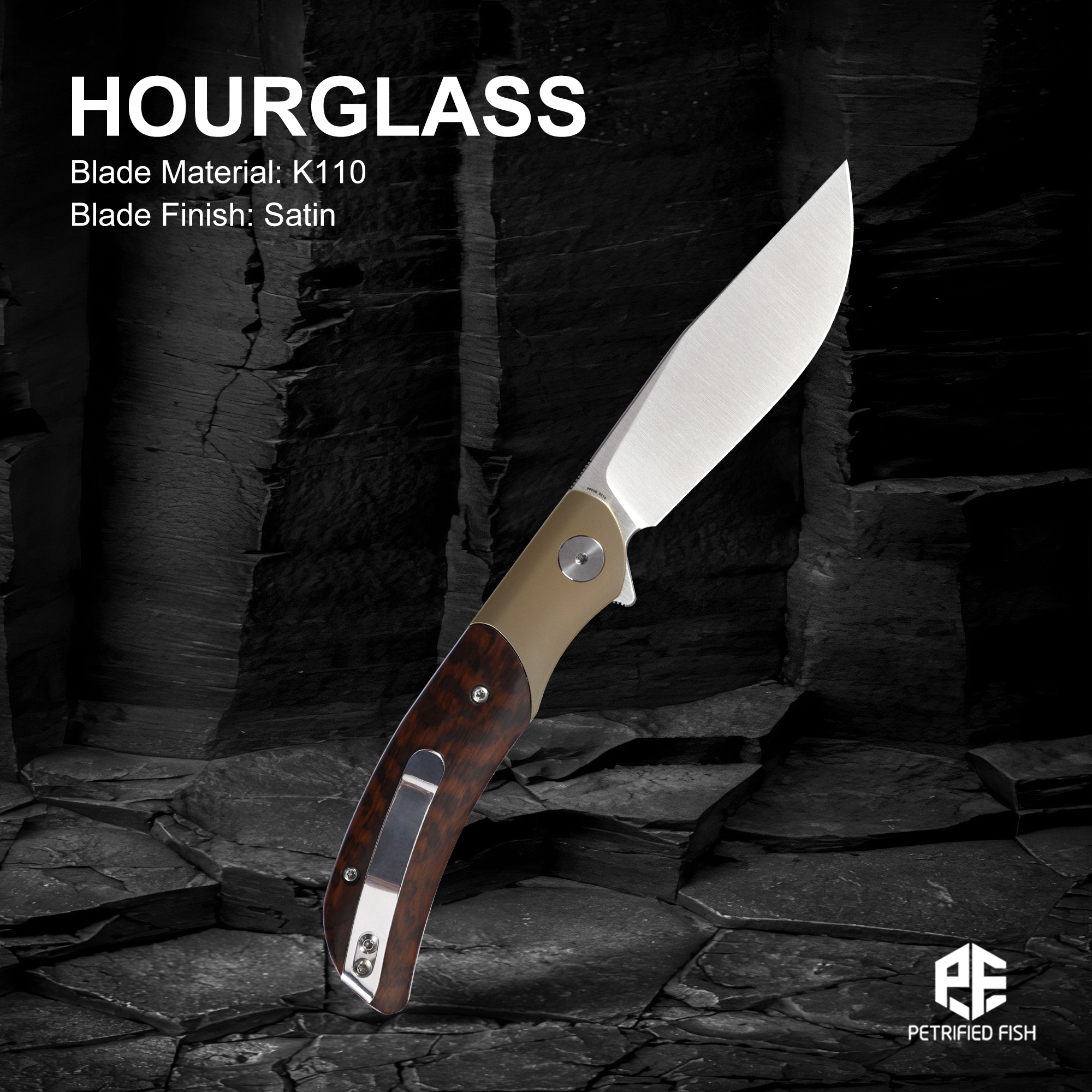 Dive Knife Titanium - Petrified Fish PFP09 Folding Knife Pocketknives
