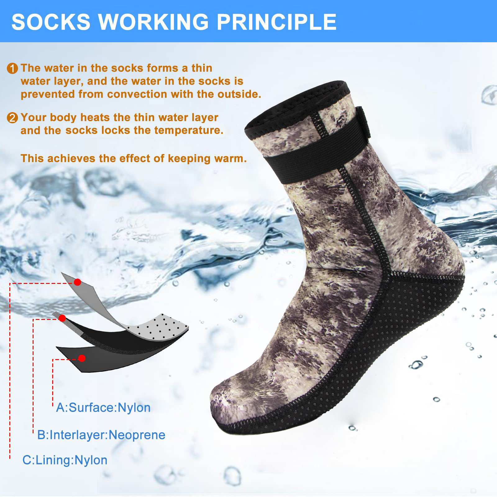 3mm Neoprene Water Socks Divin - Wetsuit 3Mm Neoprene 리뷰 및 가격
